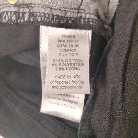 Frame Women's Sz 25 Black Jeans 'Le Skinny de Jeanne' Distressed Stretch Denim - Picture 7 of 8